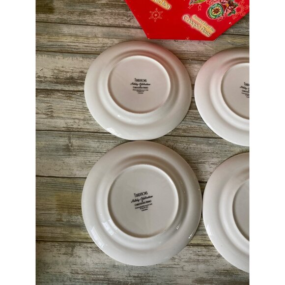 Christopher Radko Traditions Holiday Celebration 6" Canape Plates Set of 4 w/Box - Picture 8 of 11